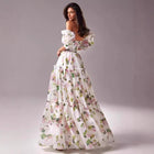Women's Off-Shoulder Organza Maxi Evening Gown
