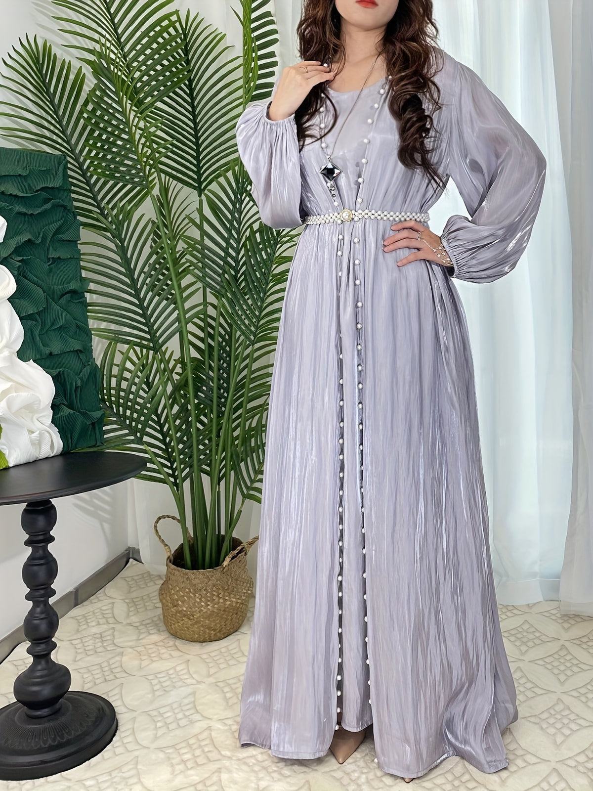 Women's Evening Dress - Light Gray
