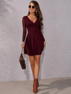 Women's Long-Sleeve Mesh Mini Cocktail Dress