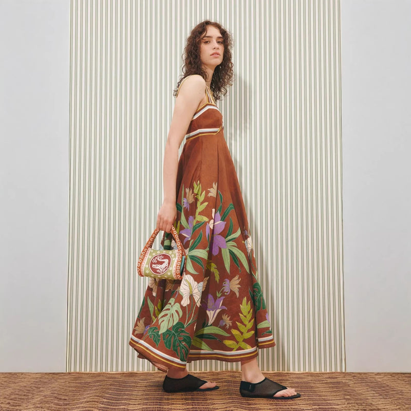 Women's Spaghetti-Strap Floral Evening Dress