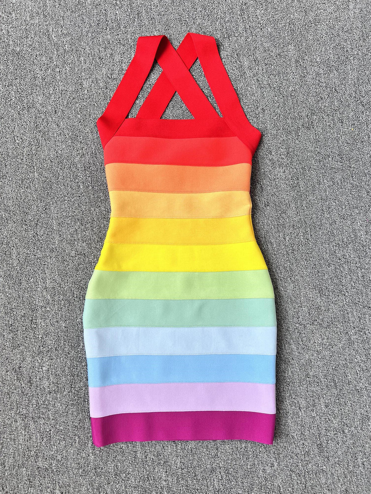 Women's Spaghetti-Strap Bandage Ombre Mini Cocktail Dress