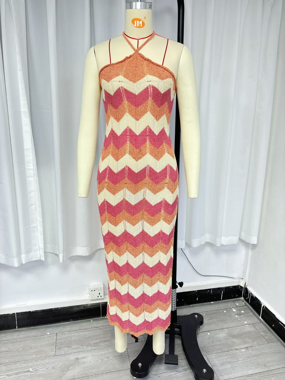 Crochet-Panel Beach Maxi Dress
