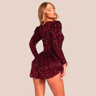 Women's Long-Sleeve Sequin Mini Cocktail Dress