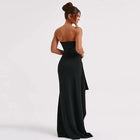 Women's Strapless High-Slit Maxi Evening Dress
