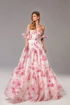 Women's Maxi Evening Dress - Pink