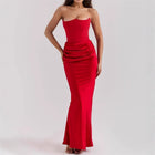 Women's Strapless Evening Dress with Open Back