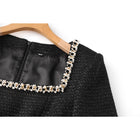 Women's Square-Neck Long-Sleeve Evening Dress