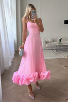 Women's Spaghetti-Strap Floral A-Line Evening Dress