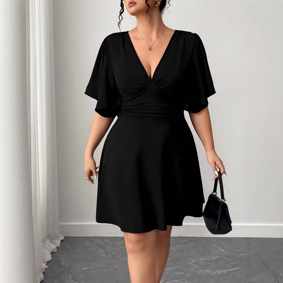 Women's Deep V-Neck Evening Dress
