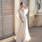 Lace Short-Sleeve Formal Gown