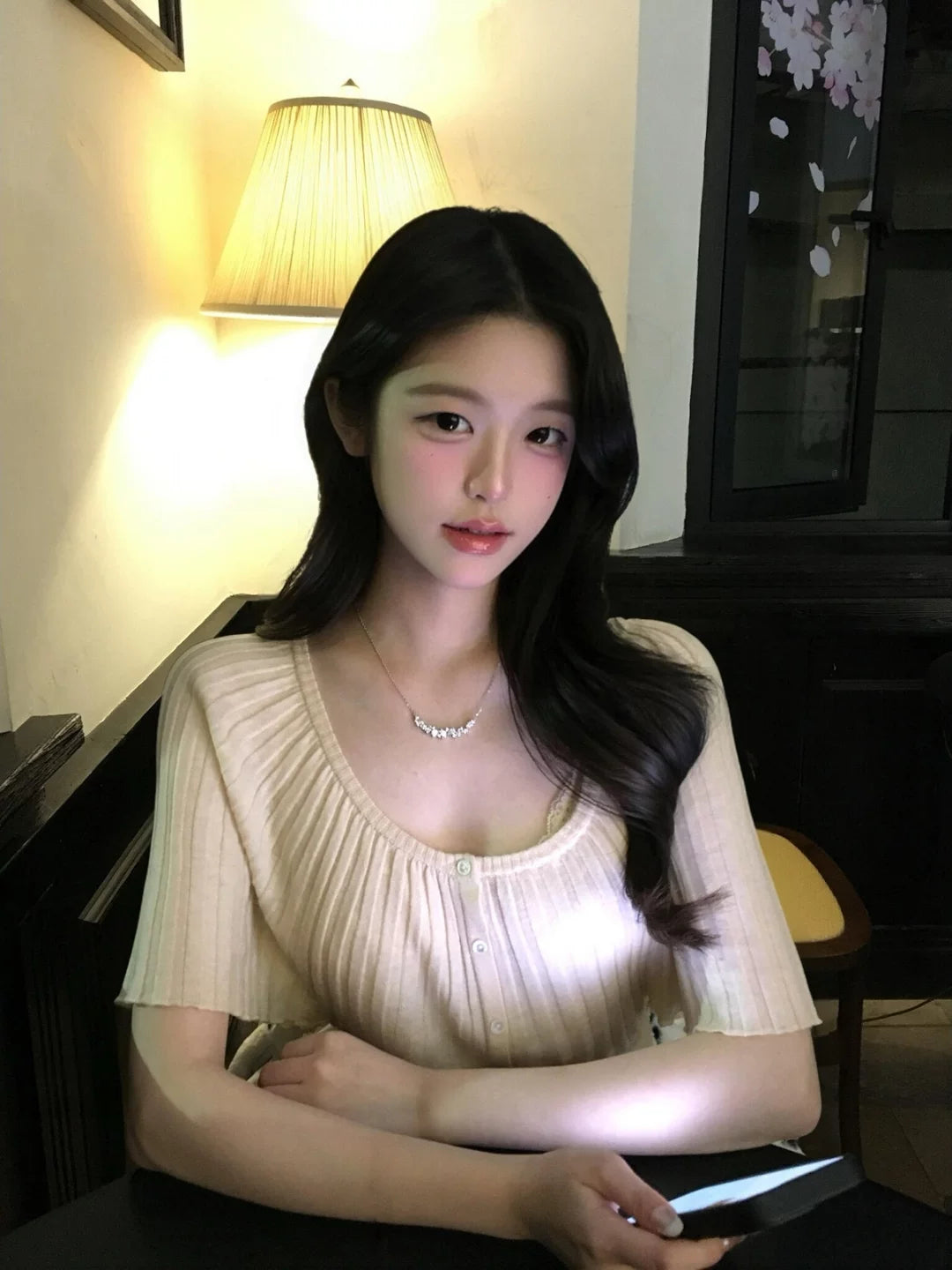 法式蝙蝠袖冰丝亚麻短袖针织衫女夏季独特漂亮初夏收腰风琴褶上衣