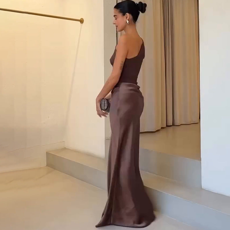 One-Shoulder Backless Bodycon Dress