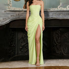 Women's Strapless Evening Dress with Open Back