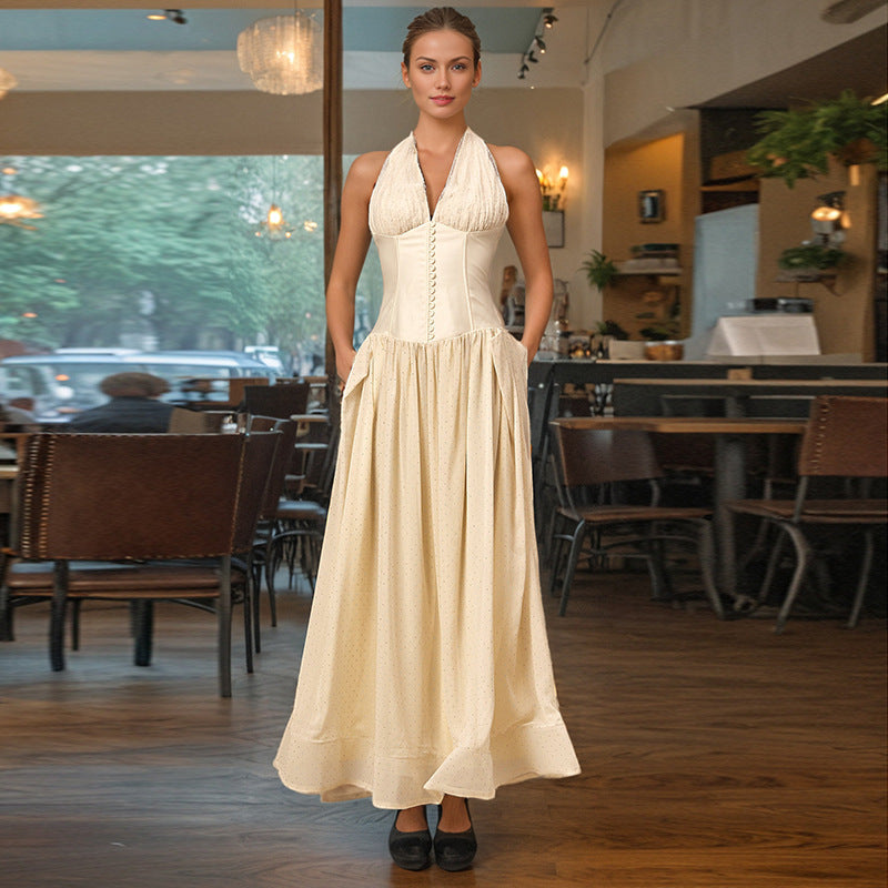Women's Halter Maxi Evening Dress