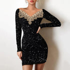 Women's Off-Shoulder Bodycon Evening Dress - Silver Foil - Apricot Lace V-Neck