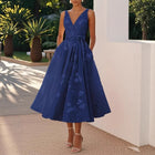 Women's V-Neck Sleeveless Floral Evening Dress
