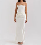 Women's Strapless Evening Dress with Open Back