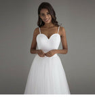 Sweetheart A-Line Wedding Dress with Spaghetti Straps - product photo 4