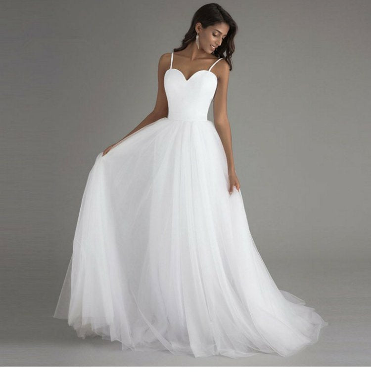 Sweetheart A-Line Wedding Dress with Spaghetti Straps - product photo 5