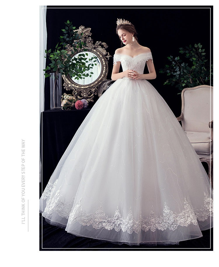 Strapless Lace Ball Gown Wedding Dress - product photo