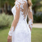 Long-Sleeve Lace Mermaid Wedding Dress with Open Back - product photo 2