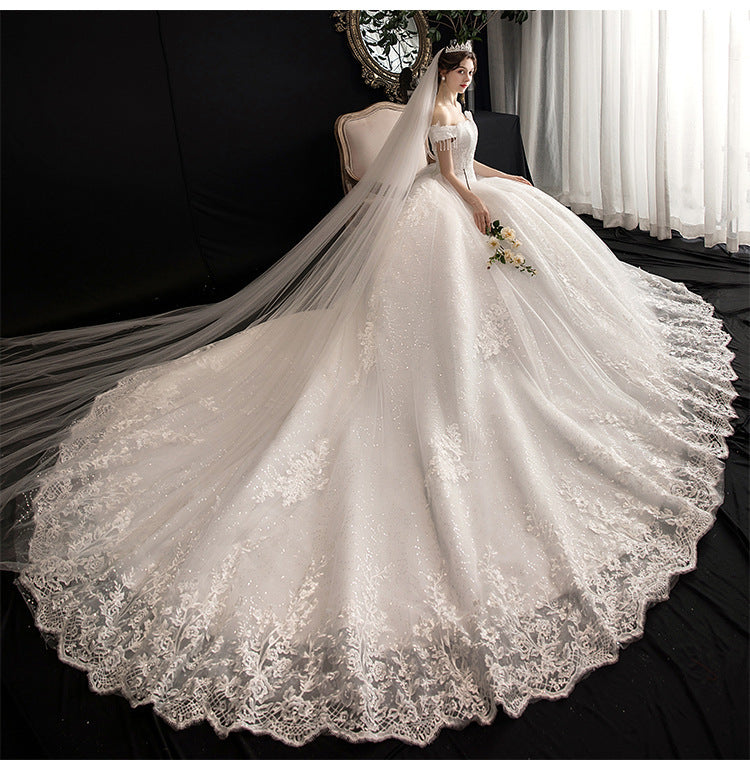 Lace Ball Gown Wedding Dress with Full Train - product photo 5