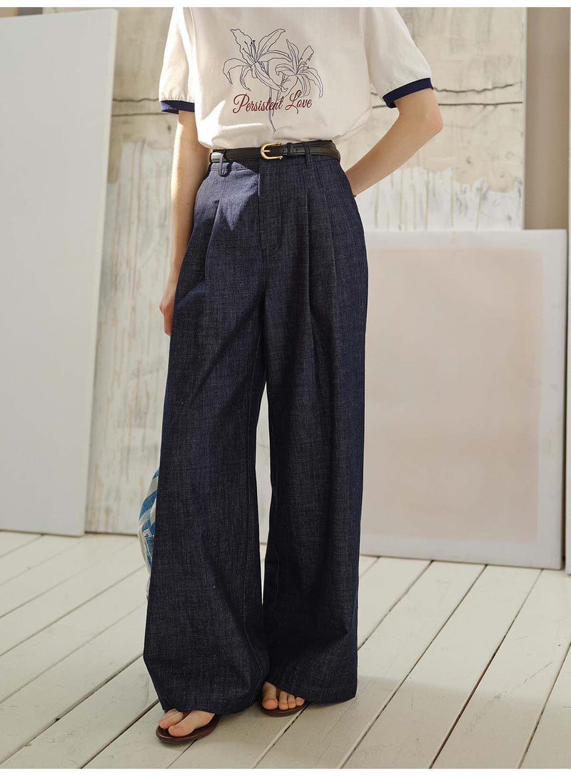 Tencel Linen Denim Sleeveless Button-Down Vest Shirt