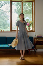 Vintage Commute Women French Elegant V Neck Linen Two Piece Set Matching Cropped Top and Skirt Retro Temperament Outfit Daily Casual Linen Matching Set