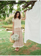French Style Hollow Knit Short Sleeve Cardigan, Linen-Look Breathable Top, 2 Colors