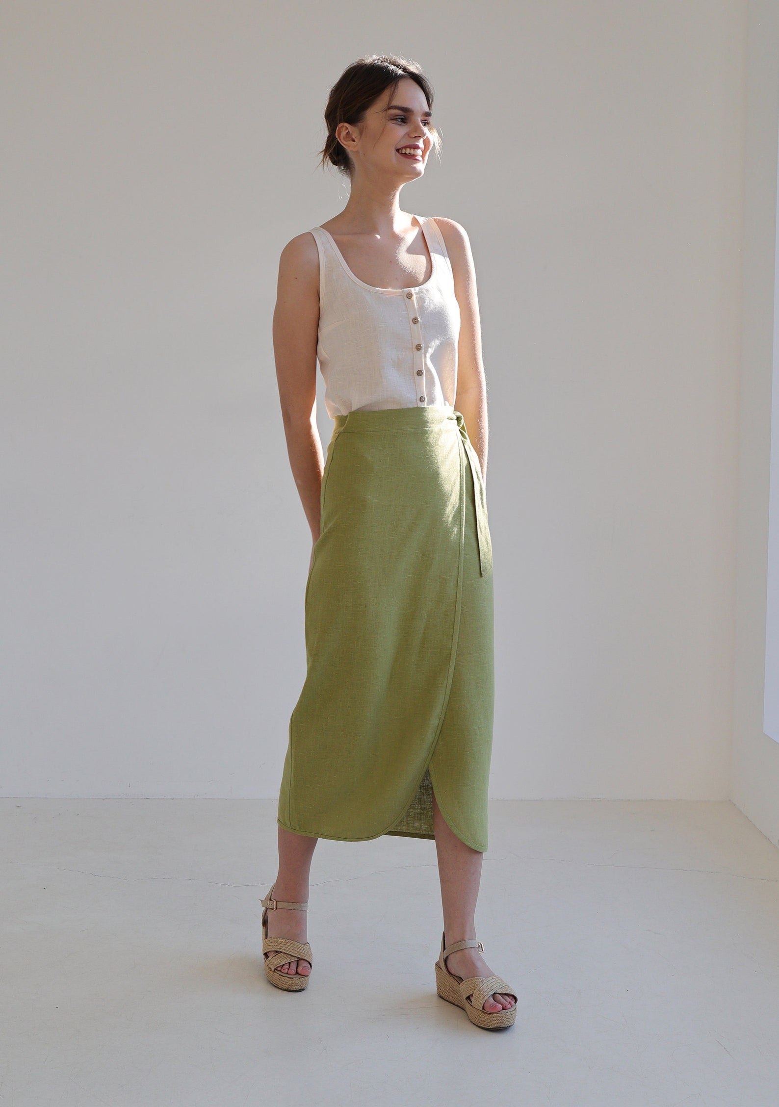 Linen skirt FIONA, Long linen wrap skirt,  Maxi linen skirt, Maxi wrap skirt, Linen wrap skirt, Linen maxi skirt, Natural linen skirt