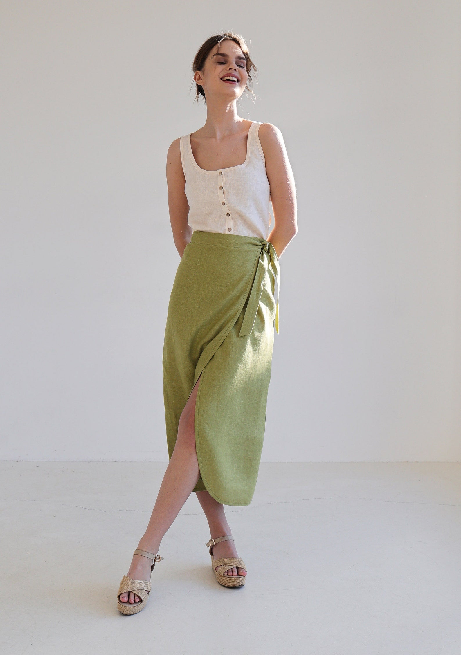 Linen skirt FIONA, Long linen wrap skirt,  Maxi linen skirt, Maxi wrap skirt, Linen wrap skirt, Linen maxi skirt, Natural linen skirt