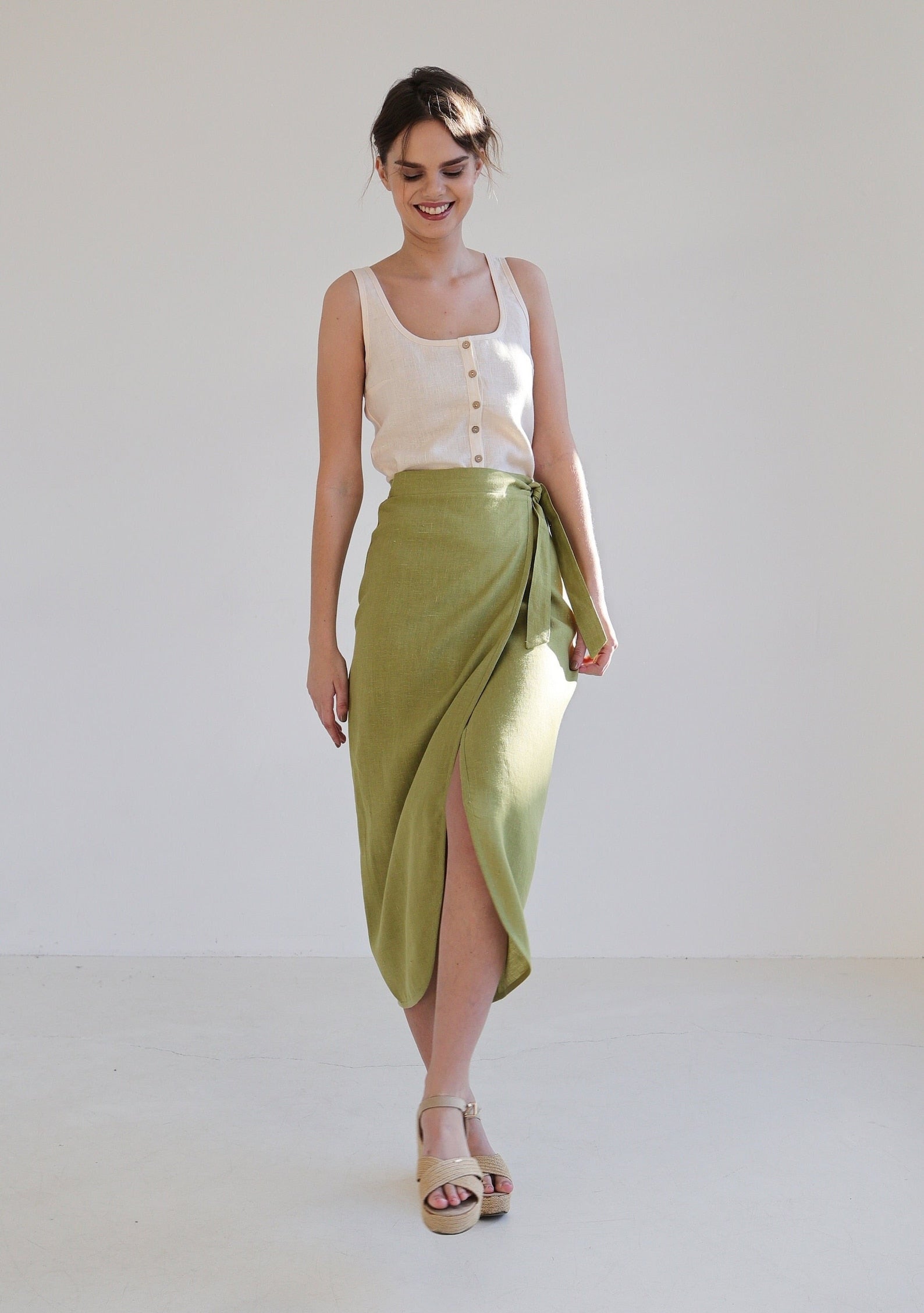 Linen skirt FIONA, Long linen wrap skirt,  Maxi linen skirt, Maxi wrap skirt, Linen wrap skirt, Linen maxi skirt, Natural linen skirt