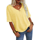Women's Solid Color V-Neck T-shirt