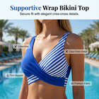 🏖️Summer Hot Sale !!⚡50K+ SOLD!🌞🌊Two-Piece Color Block & Stripe Bikini Swimsuit